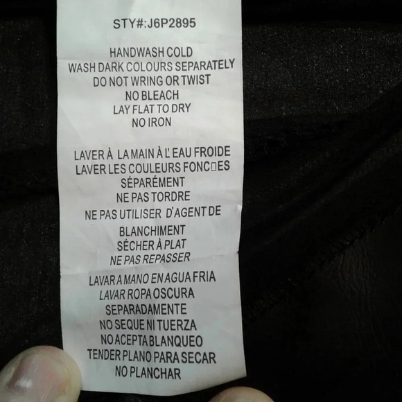 Black Sleeveless Sheer Vegan Faux Leather Moto  Vest with Tails Size M - Picture 5 of 9